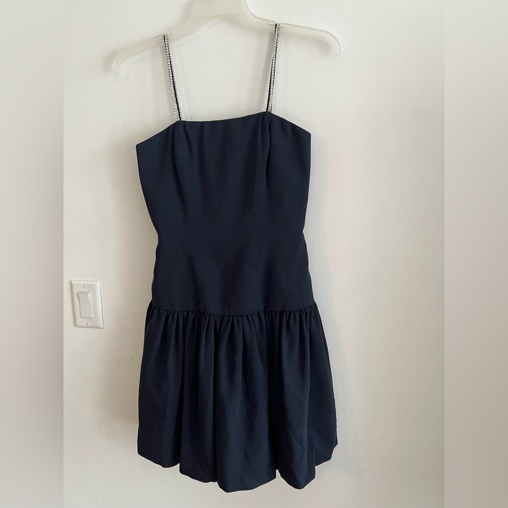 Vintage 1980s Morton Myles for The Warrens Navy Blue Rhinestone Strap Size 6